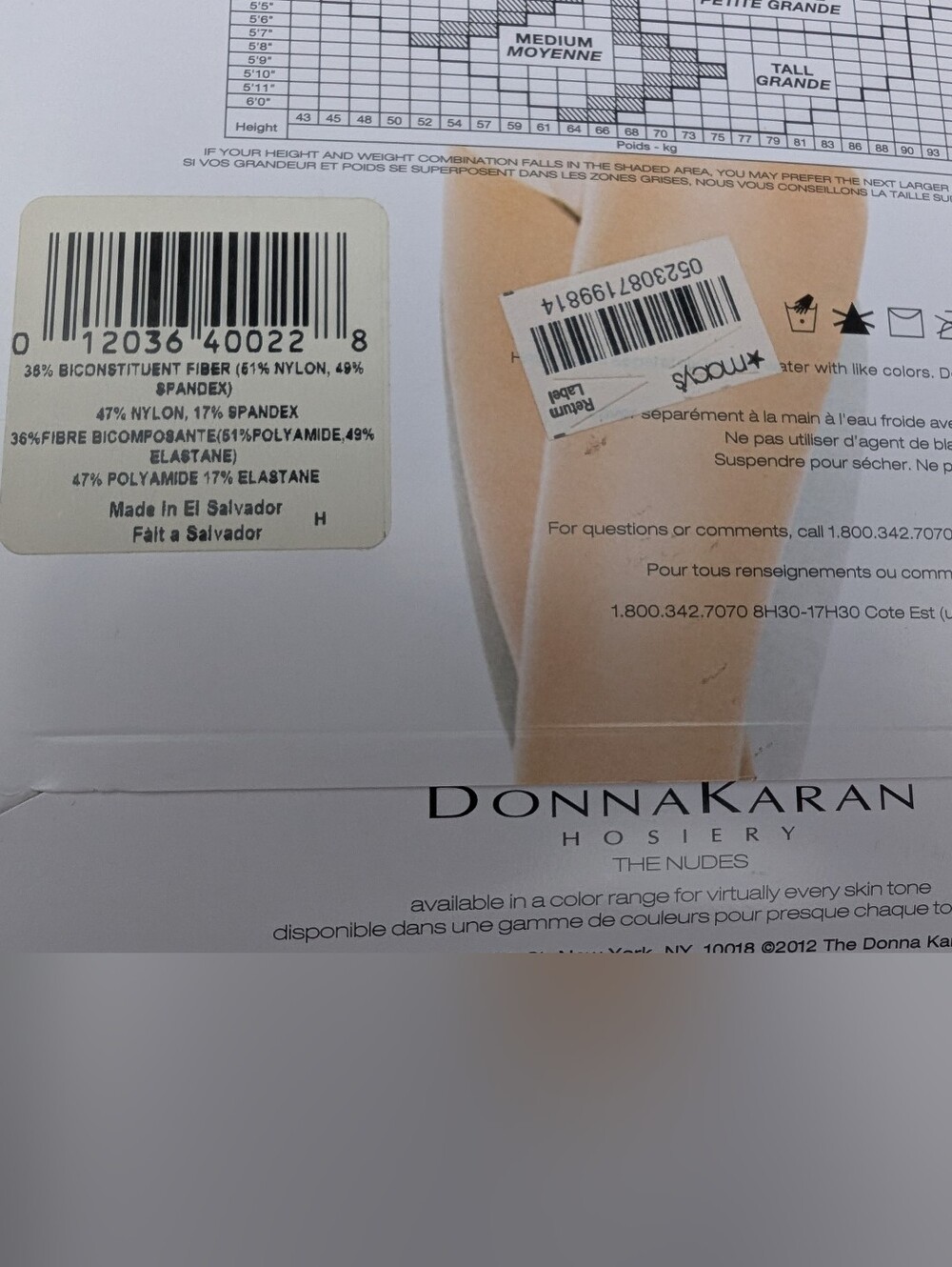 3 Donna Karan Nude Control Top Pantyhose Size Medium - Picture 9 of 10